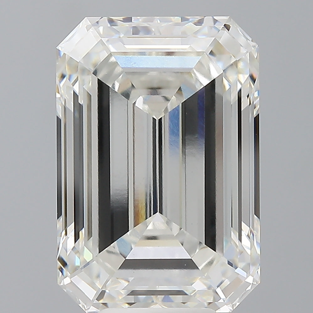9.09 Carat Emerald Shaped, Ideal Cut, F Color, VVS2 Clarity, IGI Certified Lab Grown Diamond