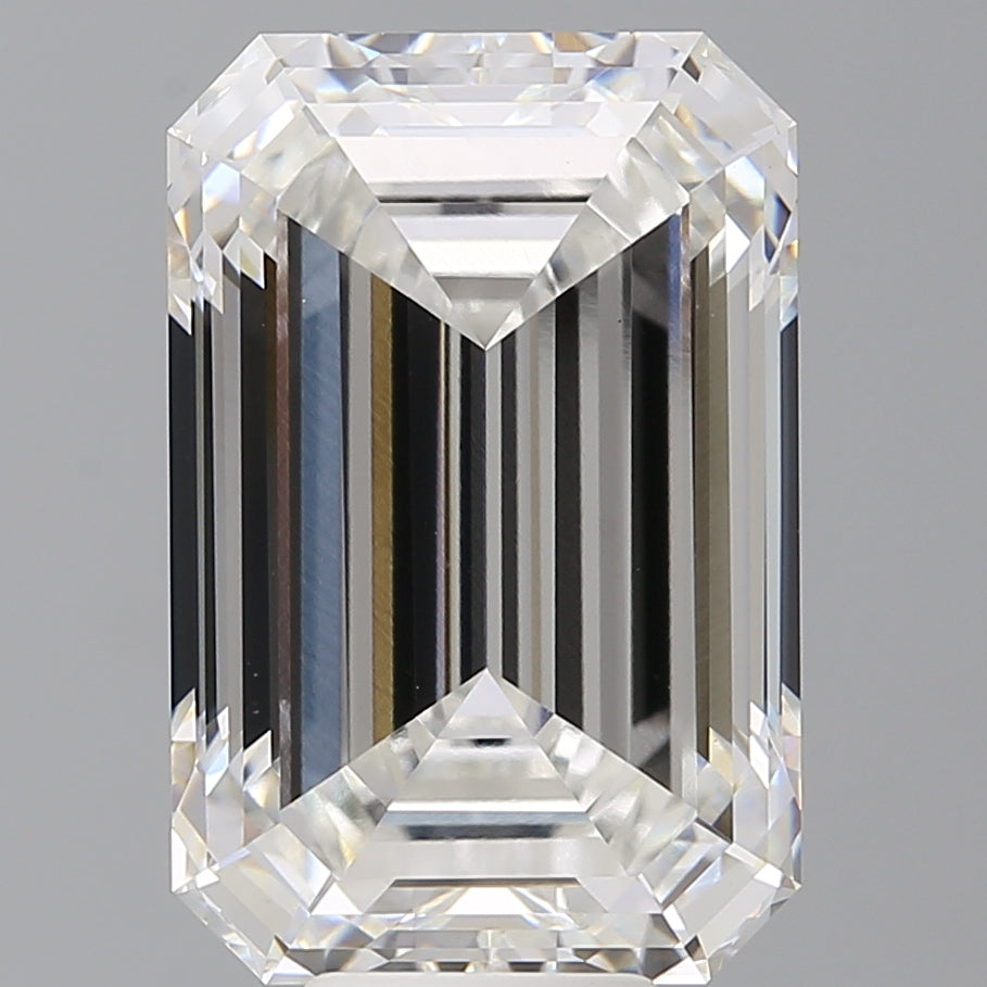 10.59 Carat Emerald Shaped, Ideal Cut, F Color, VVS2 Clarity, IGI Certified Lab Grown Diamond