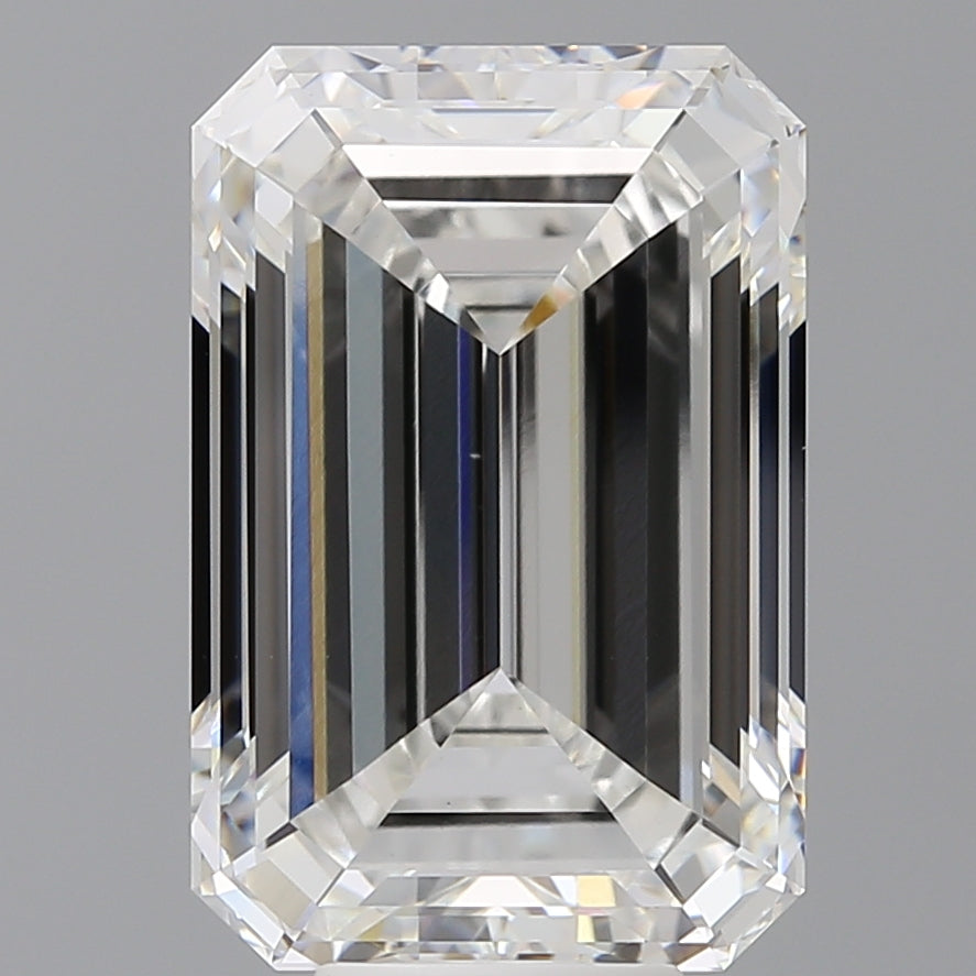 9.51 Carat Emerald Shaped, Ideal Cut, F Color, VVS2 Clarity, IGI Certified Lab Grown Diamond