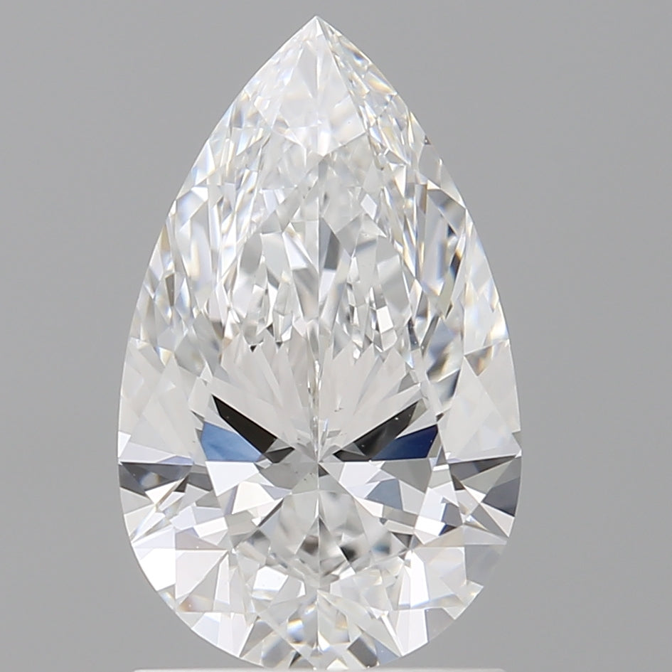 1.58 Carat Pear Shaped, Ideal Cut, E Color, VVS2 Clarity, IGI Certified Lab Grown Diamond