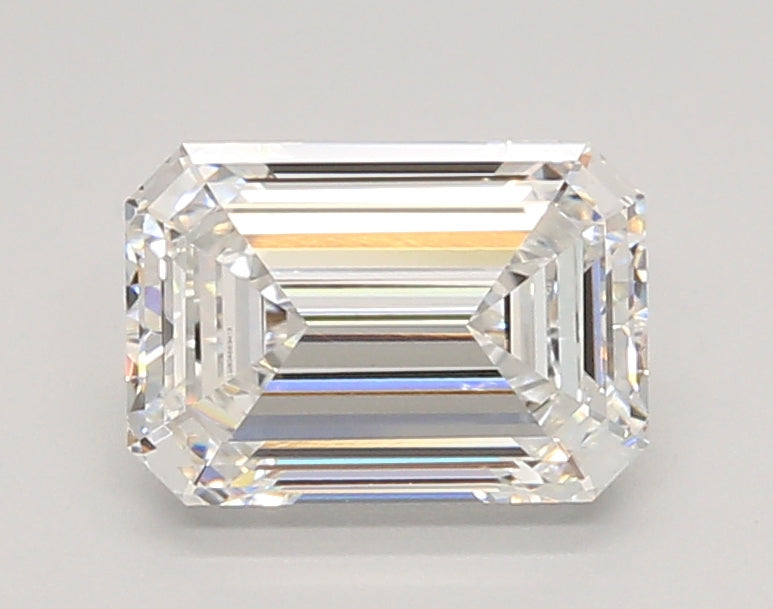 2.01 Carat Emerald Shaped, Ideal Cut, E Color, VVS2 Clarity, IGI Certified Lab Grown Diamond