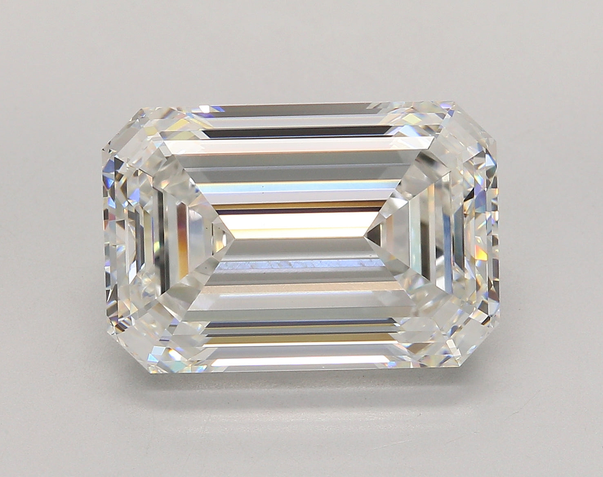 13.04 Carat Emerald Shaped, Ideal Cut, F Color, VS1 Clarity, IGI Certified Lab Grown Diamond