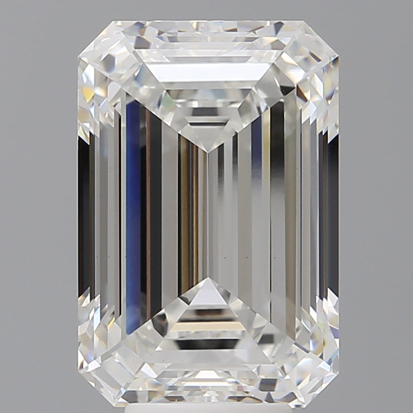 7.58 Carat Emerald Shaped, Ideal Cut, F Color, VS1 Clarity, IGI Certified Lab Grown Diamond