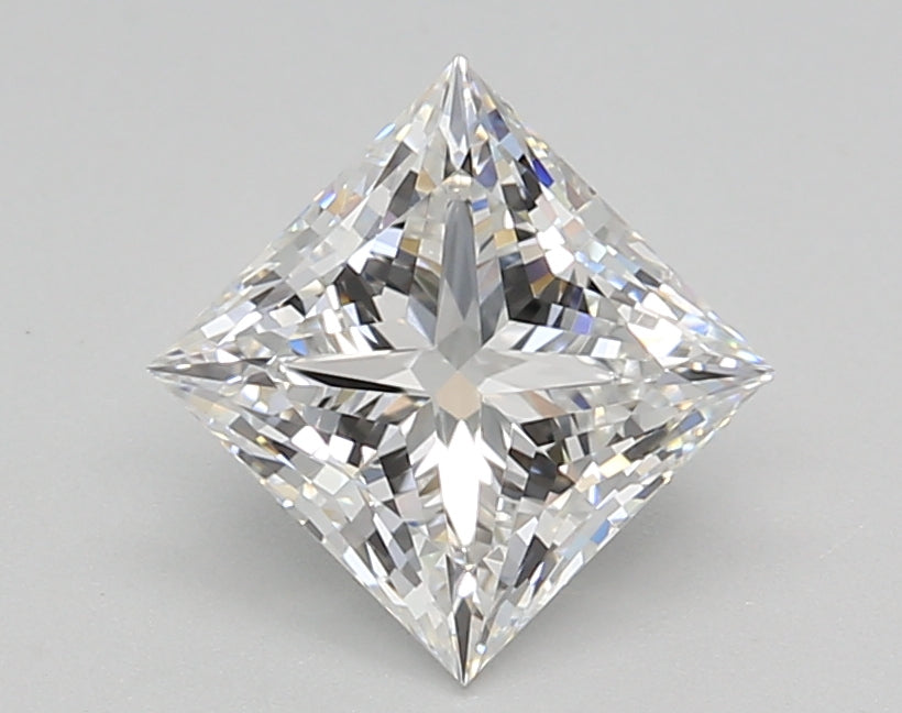 1.52 Carat Princess Shaped, Ideal Cut, E Color, VVS2 Clarity, GIA Certified Lab Grown Diamond