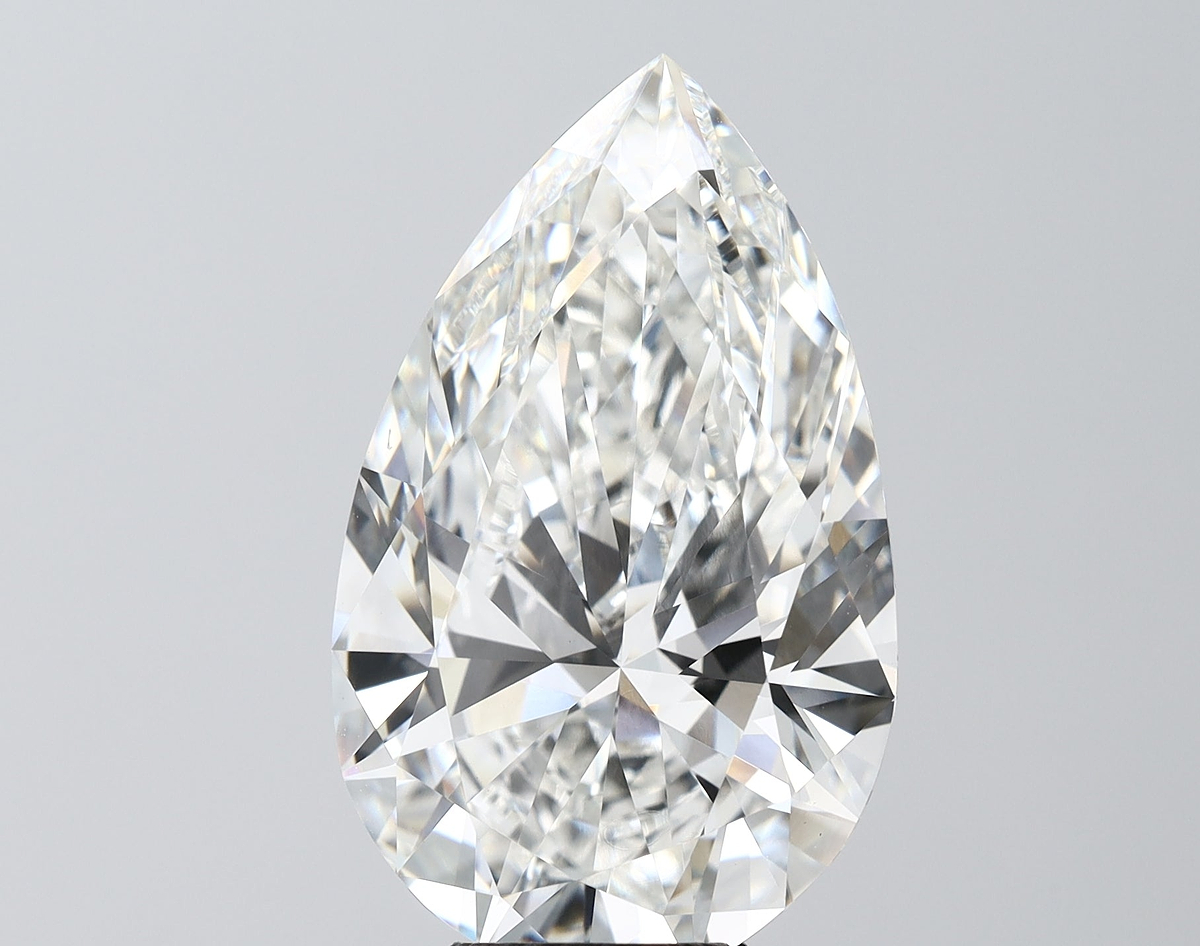 11.52 Carat Pear Shaped, Ideal Cut, F Color, VVS2 Clarity, IGI Certified Lab Grown Diamond