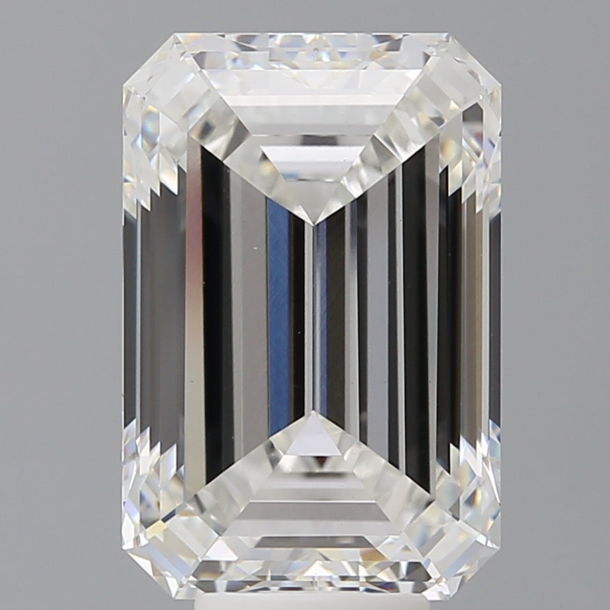 8.58 Carat Emerald Shaped, Ideal Cut, F Color, VVS2 Clarity, IGI Certified Lab Grown Diamond