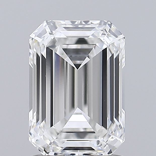 1.55 Carat Emerald Shaped, Ideal Cut, E Color, VVS2 Clarity, IGI Certified Lab Grown Diamond