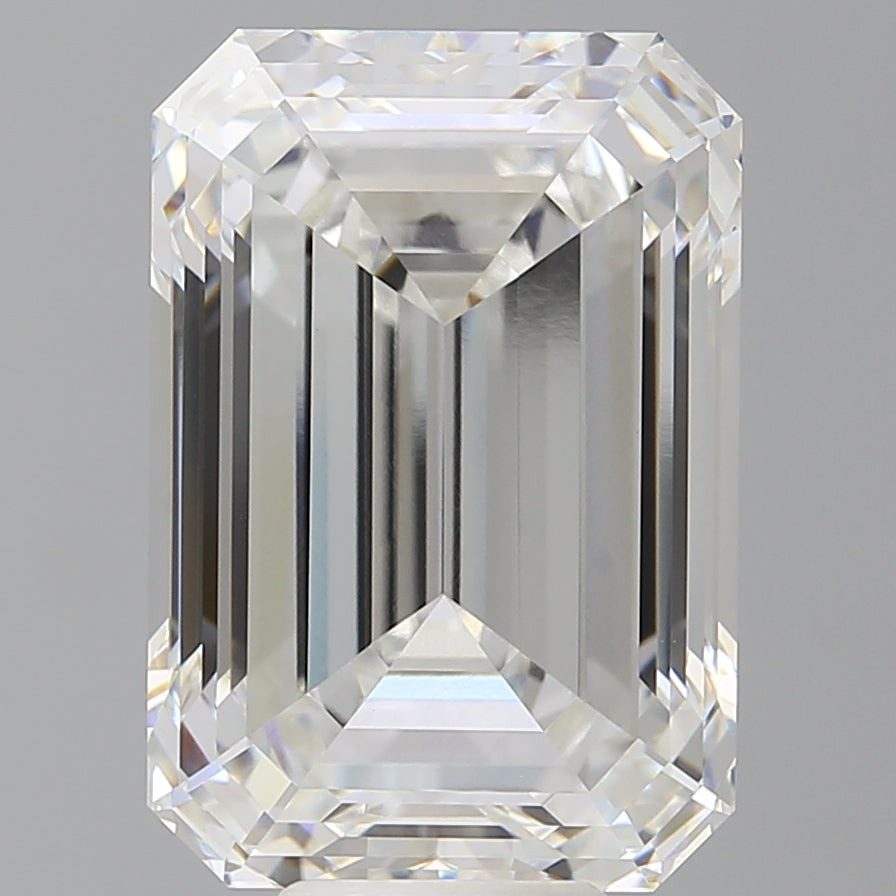 10.58 Carat Emerald Shaped, Ideal Cut, F Color, VVS2 Clarity, IGI Certified Lab Grown Diamond