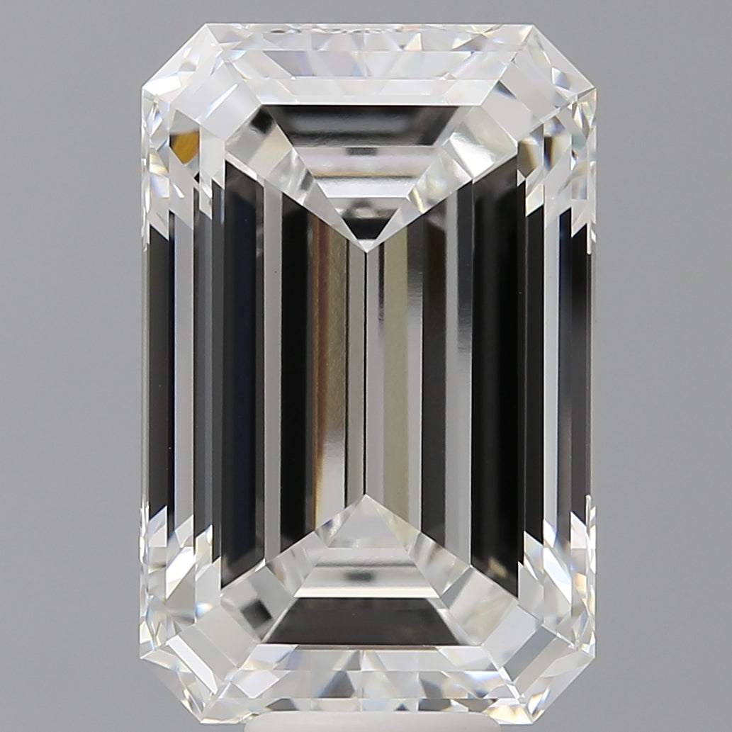 11.59 Carat Emerald Shaped, Ideal Cut, F Color, VVS2 Clarity, IGI Certified Lab Grown Diamond
