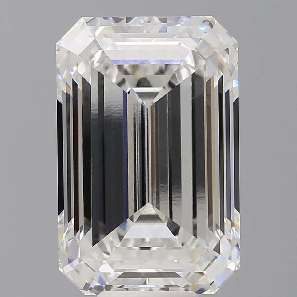 11.60 Carat Emerald Shaped, Ideal Cut, F Color, VVS2 Clarity, IGI Certified Lab Grown Diamond