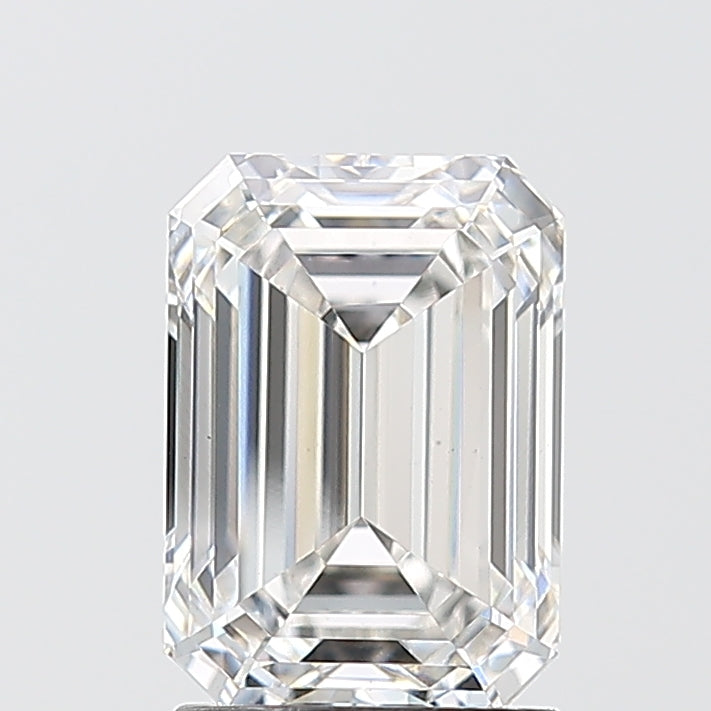 2.10 Carat Emerald Shaped, Ideal Cut, F Color, VS1 Clarity, IGI Certified Lab Grown Diamond