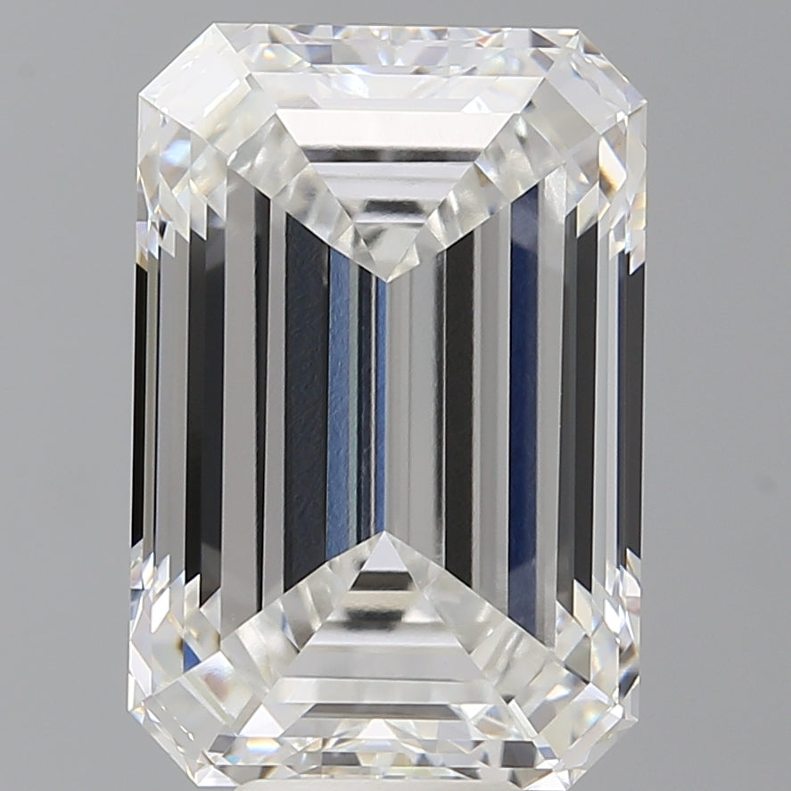 10.05 Carat Emerald Shaped, Ideal Cut, F Color, VVS2 Clarity, IGI Certified Lab Grown Diamond