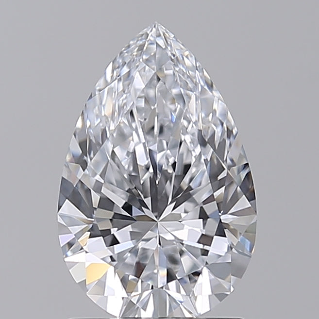 1.54 Carat Pear Shaped, Ideal Cut, E Color, IF Clarity, IGI Certified Lab Grown Diamond