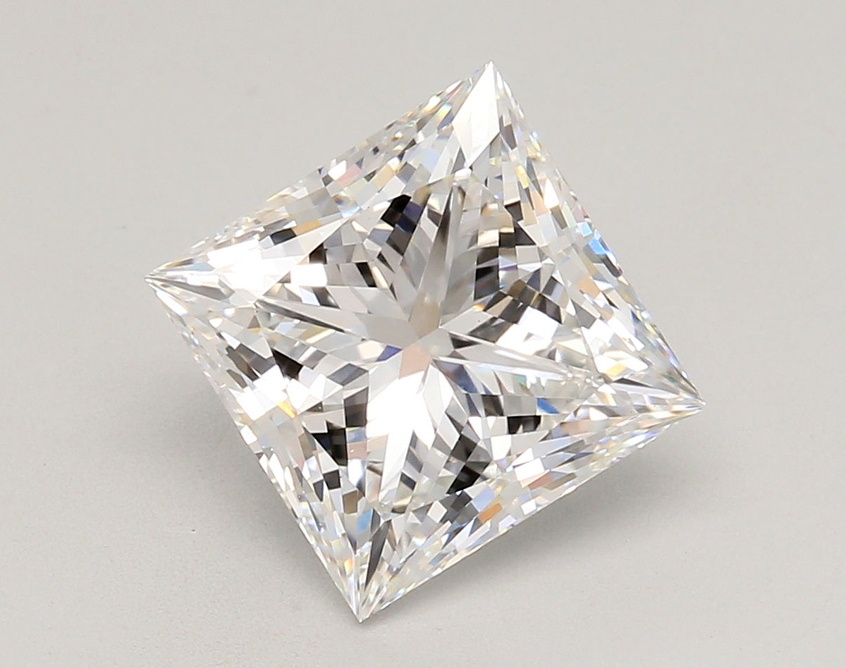 4.55 Carat Princess Shaped, Ideal Cut, E Color, VVS2 Clarity, IGI Certified Lab Grown Diamond