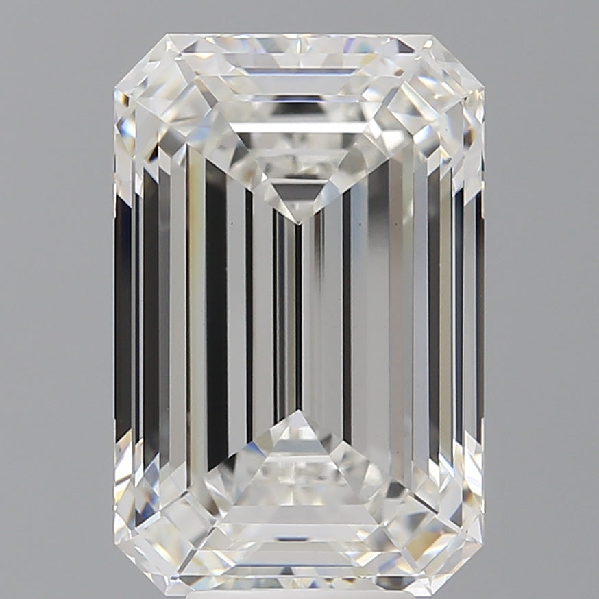 8.59 Carat Emerald Shaped, Ideal Cut, F Color, VS1 Clarity, IGI Certified Lab Grown Diamond