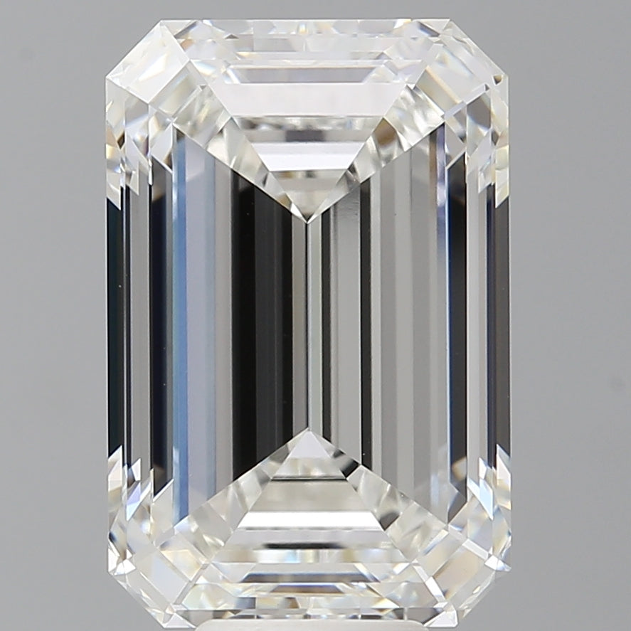 9.60 Carat Emerald Shaped, Ideal Cut, F Color, VVS2 Clarity, IGI Certified Lab Grown Diamond