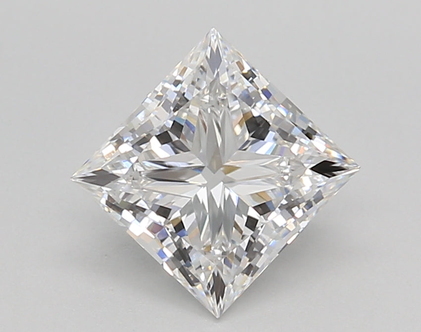 1.52 Carat Princess Shaped, Ideal Cut, D Color, VVS2 Clarity, IGI Certified Lab Grown Diamond