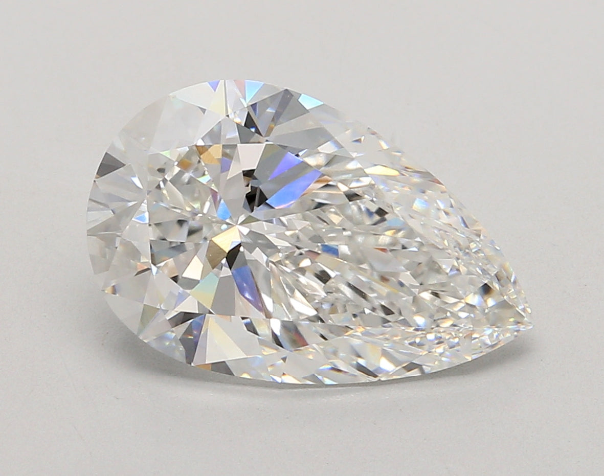 5.05 Carat Pear Shaped, Ideal Cut, F Color, VVS1 Clarity, IGI Certified Lab Grown Diamond