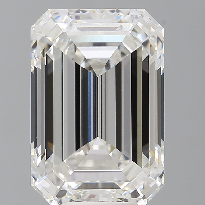 9.08 Carat Emerald Shaped, Ideal Cut, F Color, VVS2 Clarity, IGI Certified Lab Grown Diamond