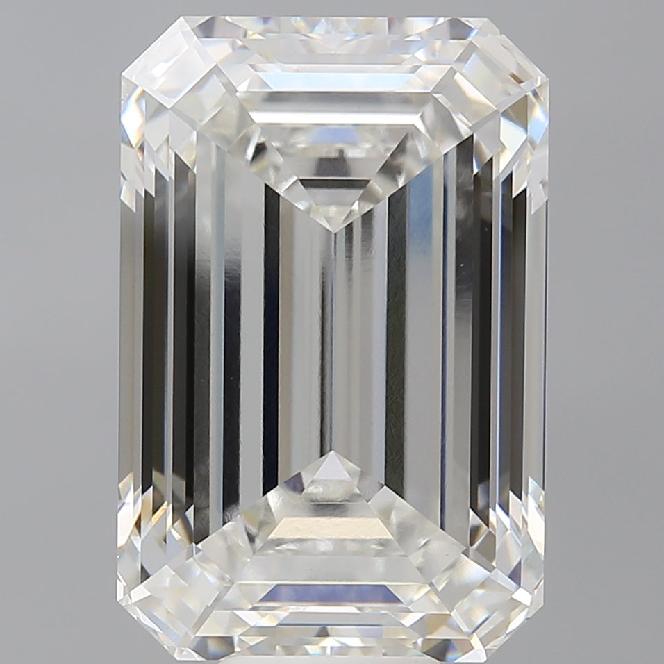 12.60 Carat Emerald Shaped, Ideal Cut, F Color, VVS2 Clarity, IGI Certified Lab Grown Diamond