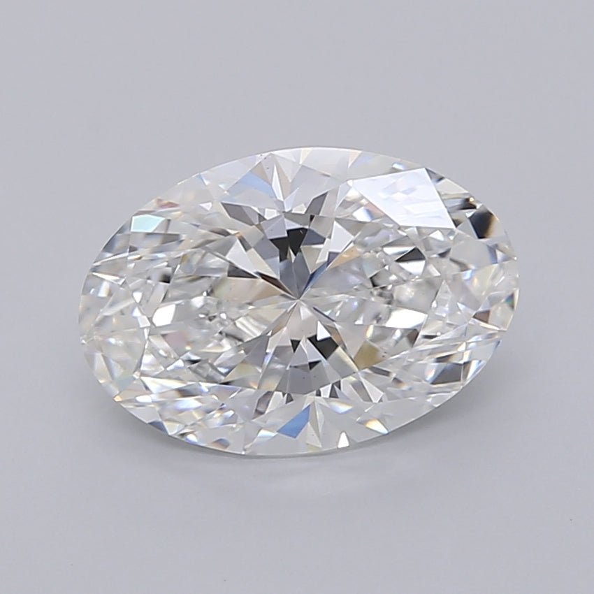 2.54 Carat Oval Shaped, Excellent Cut, E Color, VVS2 Clarity, IGI Certified Lab Grown Diamond