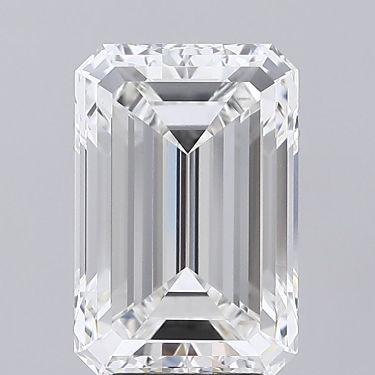 4.92 Carat Emerald Shaped, Ideal Cut, F Color, VVS2 Clarity, IGI Certified Lab Grown Diamond