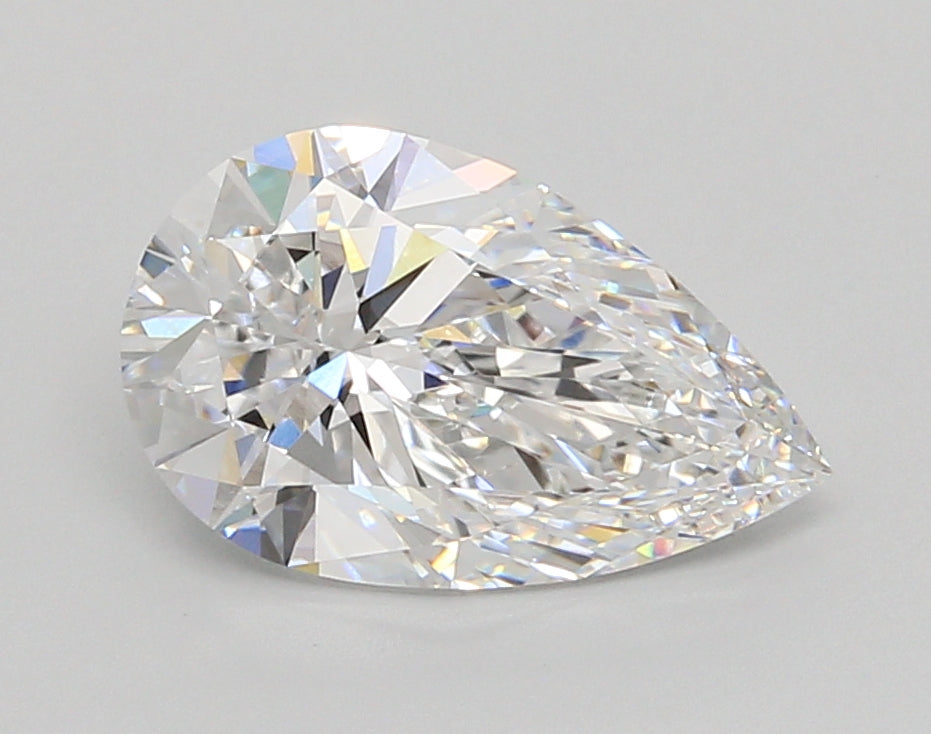 2.50 Carat Pear Shaped, Ideal Cut, D Color, VVS2 Clarity, IGI Certified Lab Grown Diamond