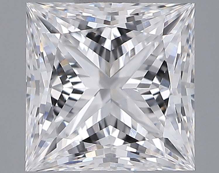 1.55 Carat Princess Shaped, Ideal Cut, D Color, VVS2 Clarity, IGI Certified Lab Grown Diamond