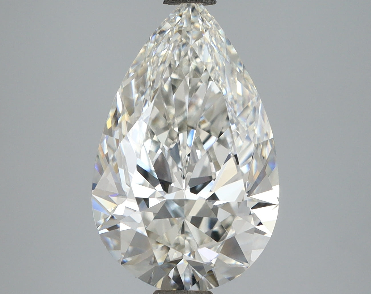 4.09 Carat Pear Shaped, Ideal Cut, F Color, VVS2 Clarity, IGI Certified Lab Grown Diamond