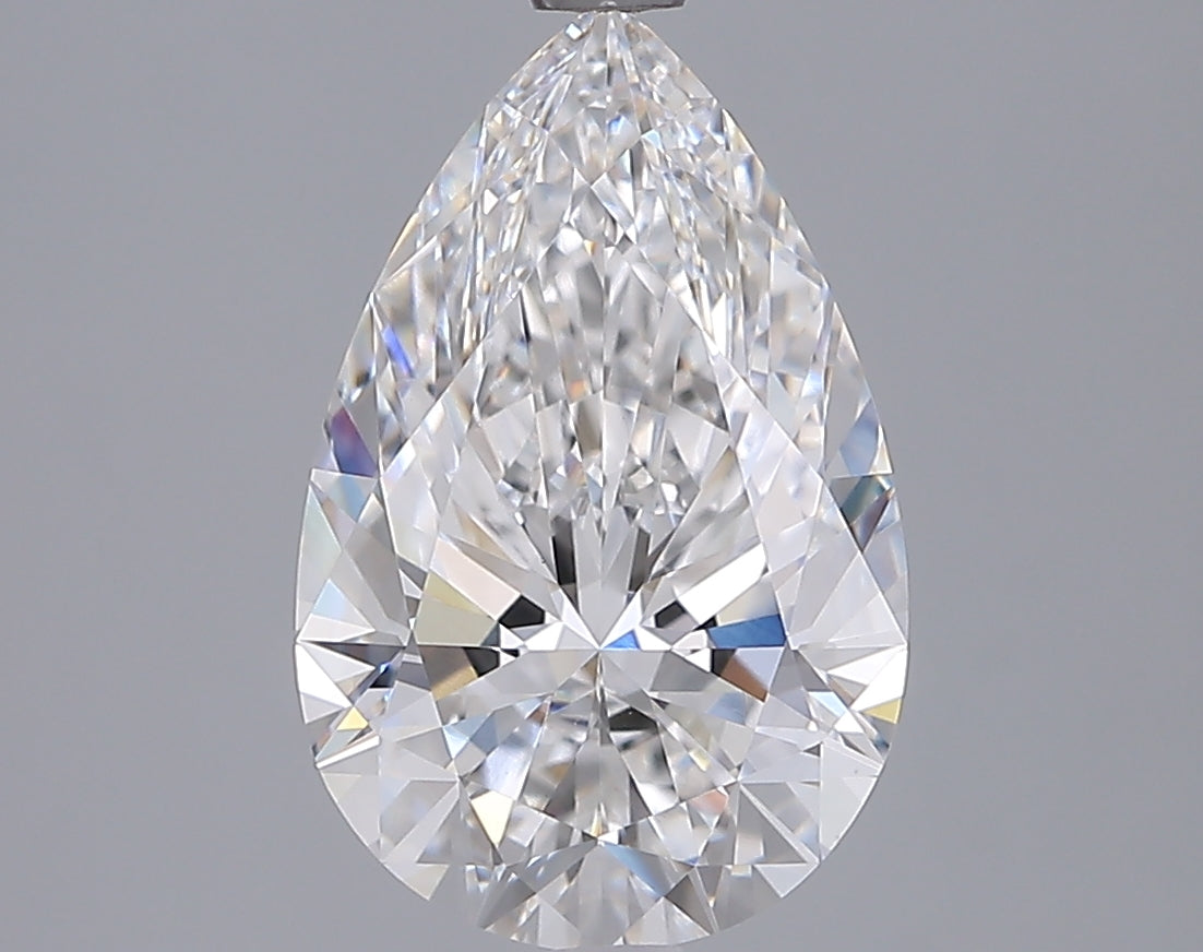 3.04 Carat Pear Shaped, Ideal Cut, E Color, VVS2 Clarity, IGI Certified Lab Grown Diamond