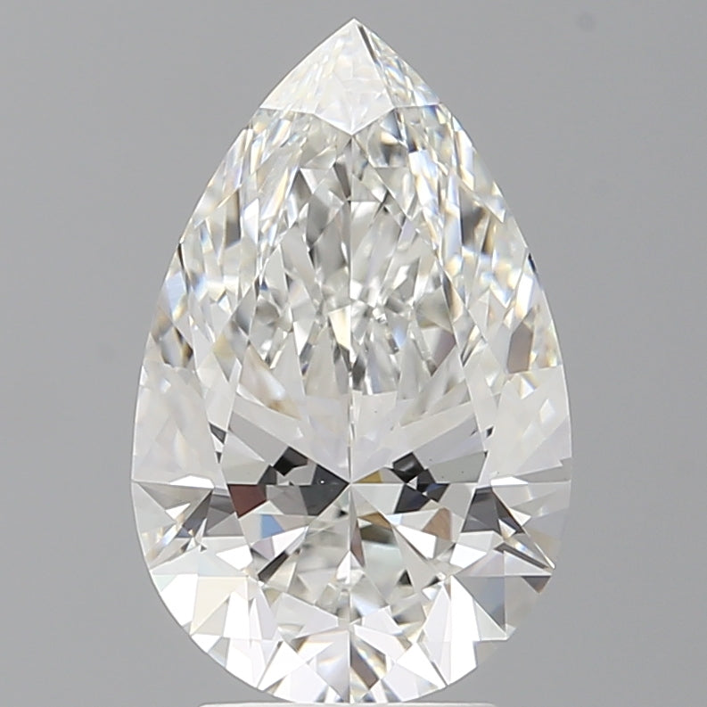 3.59 Carat Pear Shaped, Ideal Cut, F Color, VVS2 Clarity, IGI Certified Lab Grown Diamond