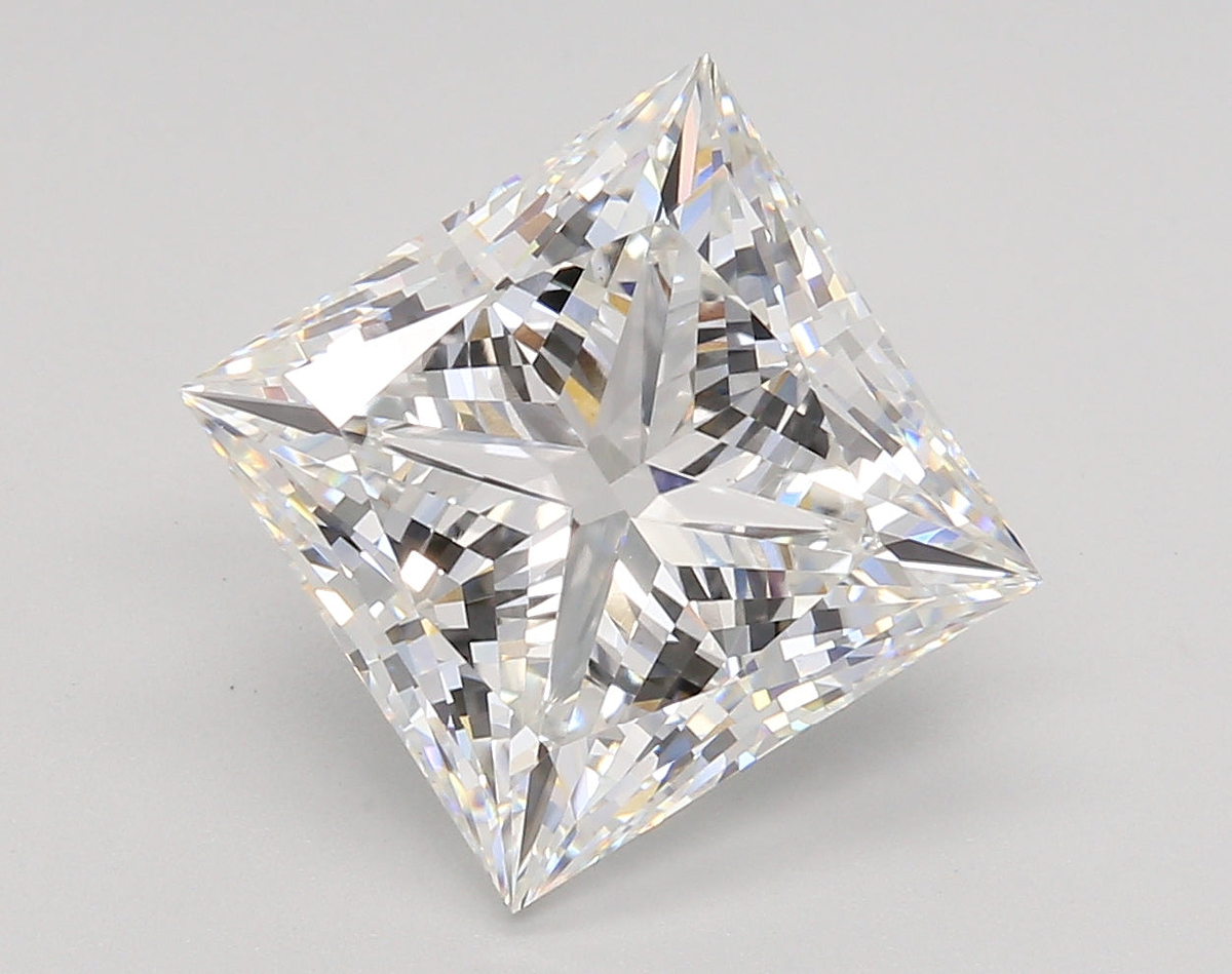 5.81 Carat Princess Shaped, Ideal Cut, F Color, VS1 Clarity, IGI Certified Lab Grown Diamond