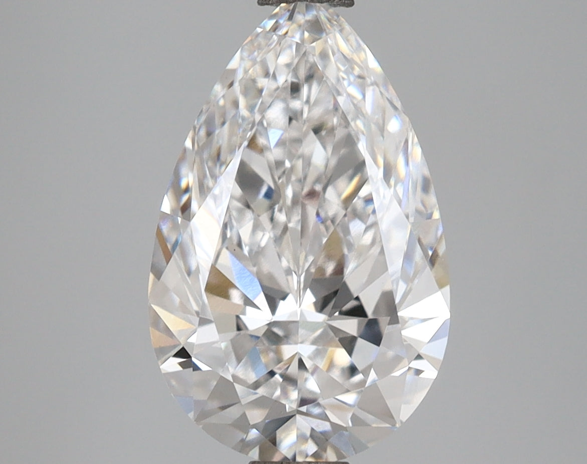 3.19 Carat Pear Shaped, Ideal Cut, D Color, VVS2 Clarity, IGI Certified Lab Grown Diamond