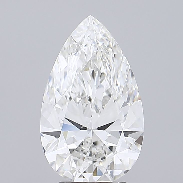 4.05 Carat Pear Shaped, Ideal Cut, F Color, VVS2 Clarity, IGI Certified Lab Grown Diamond