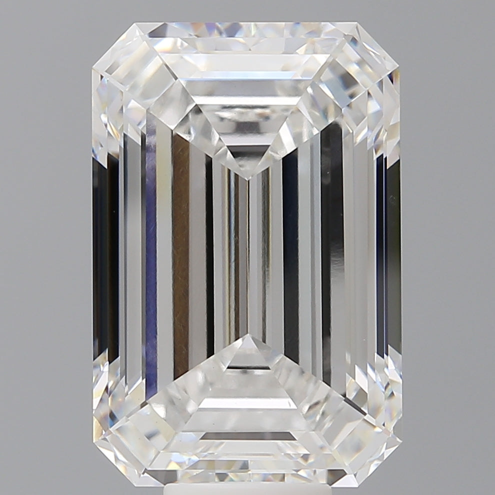 12.59 Carat Emerald Shaped, Ideal Cut, F Color, VVS2 Clarity, IGI Certified Lab Grown Diamond