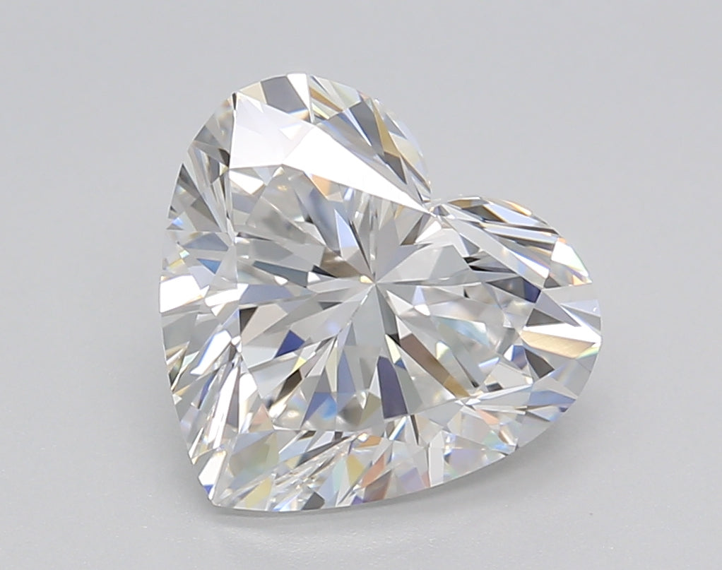 3.00 Carat Heart Shaped, Ideal Cut, E Color, VVS2 Clarity, GIA Certified Lab Grown Diamond