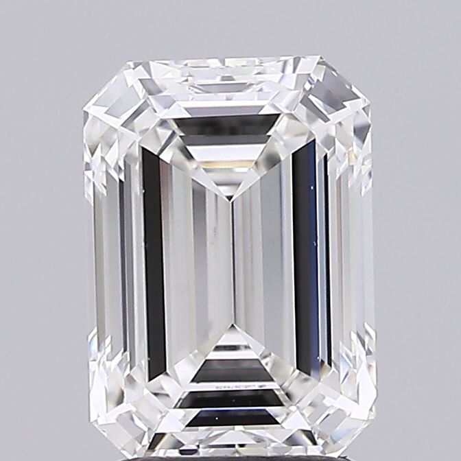 2.07 Carat Emerald Shaped, Ideal Cut, F Color, VS1 Clarity, IGI Certified Lab Grown Diamond