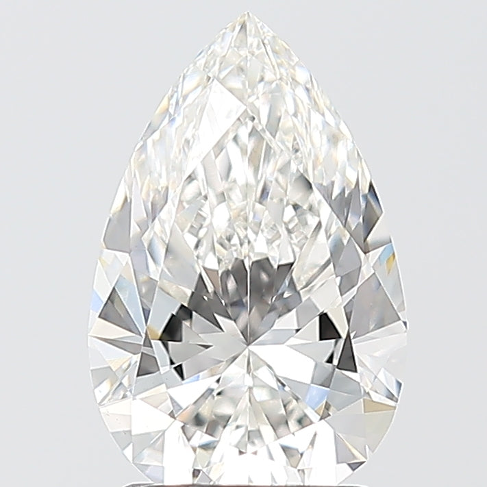 2.10 Carat Pear Shaped, Ideal Cut, F Color, VS1 Clarity, IGI Certified Lab Grown Diamond