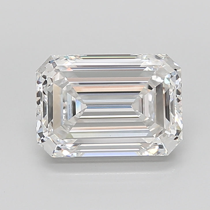 5.05 Carat Emerald Shaped, Ideal Cut, E Color, VVS2 Clarity, IGI Certified Lab Grown Diamond