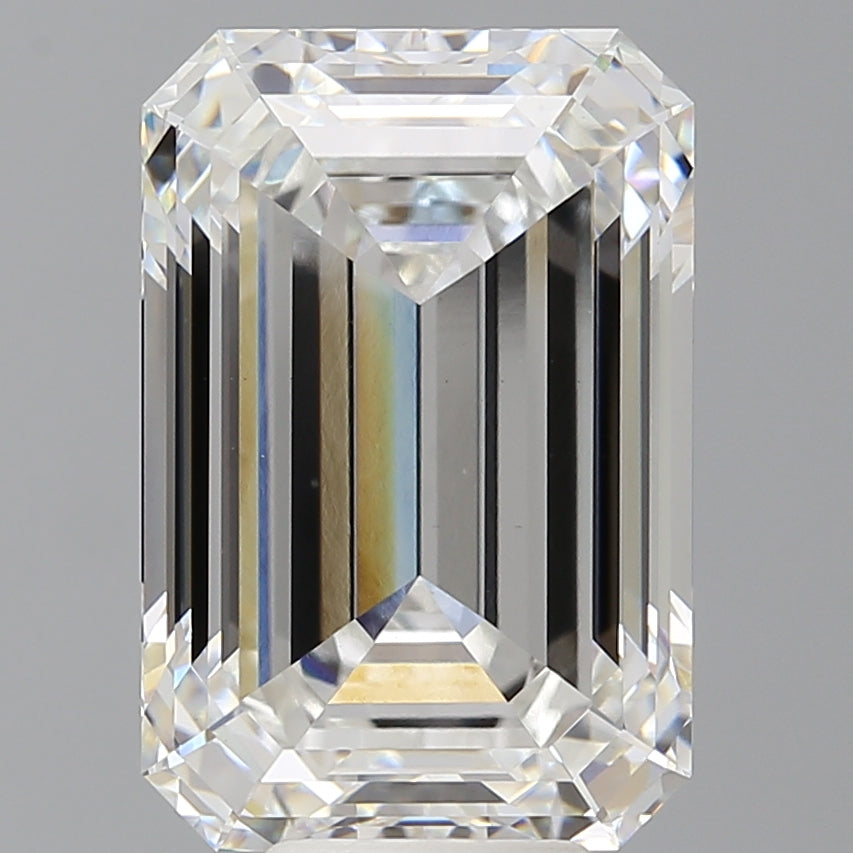 9.09 Carat Emerald Shaped, Ideal Cut, F Color, VVS2 Clarity, IGI Certified Lab Grown Diamond