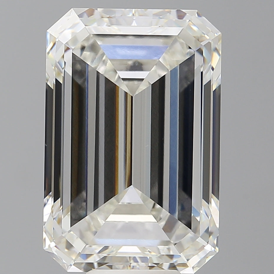 11.07 Carat Emerald Shaped, Excellent Cut, F Color, VVS2 Clarity, IGI Certified Lab Grown Diamond