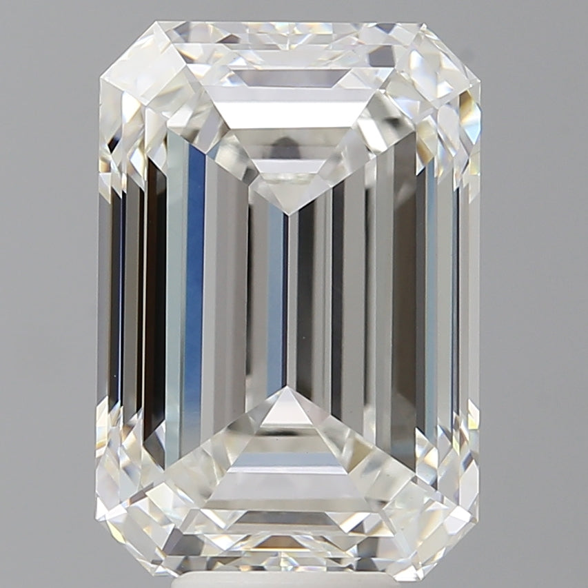 9.08 Carat Emerald Shaped, Ideal Cut, E Color, VVS2 Clarity, IGI Certified Lab Grown Diamond