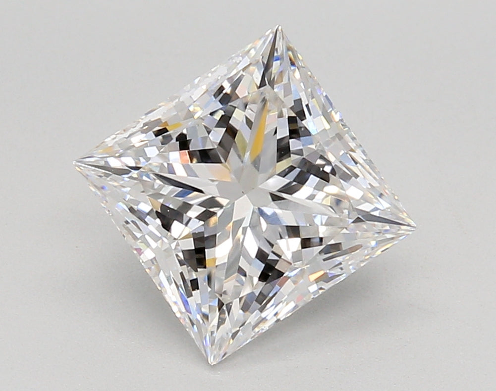 3.07 Carat Princess Shaped, Ideal Cut, E Color, VVS2 Clarity, IGI Certified Lab Grown Diamond