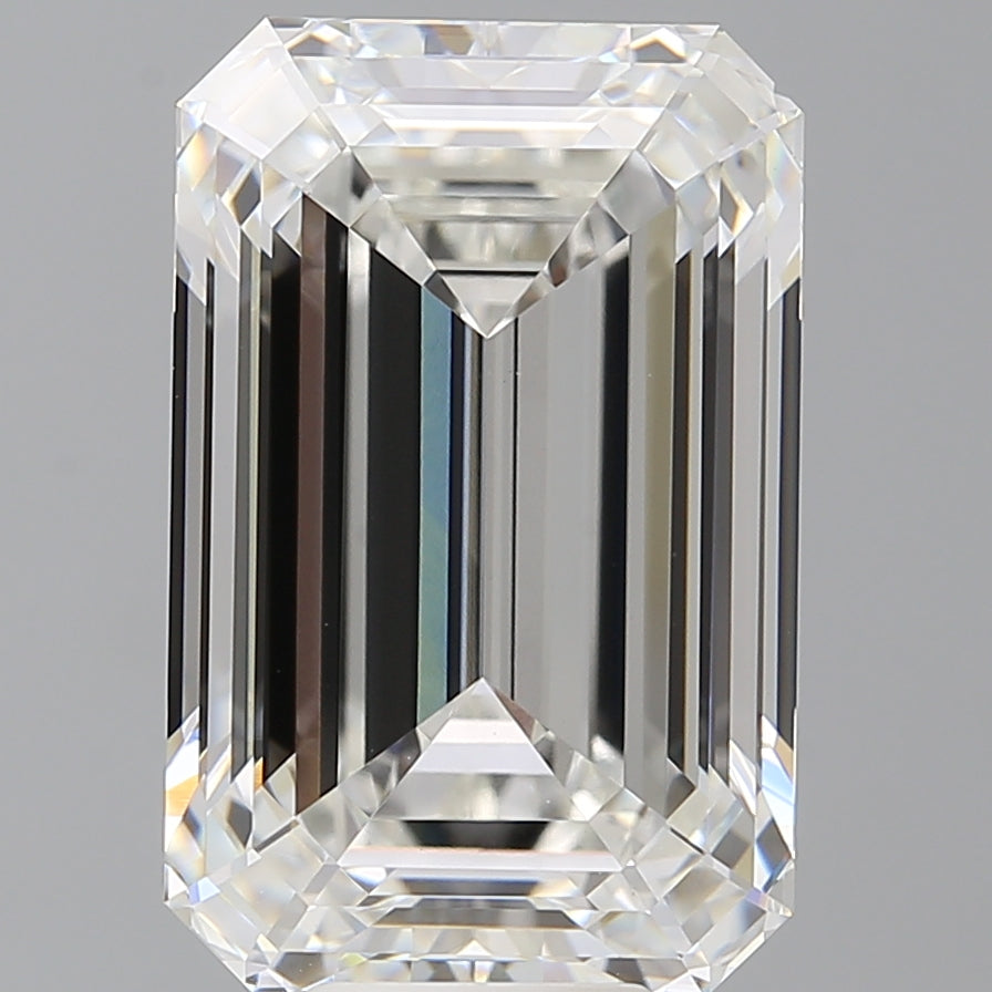 10.09 Carat Emerald Shaped, Ideal Cut, F Color, VVS2 Clarity, IGI Certified Lab Grown Diamond