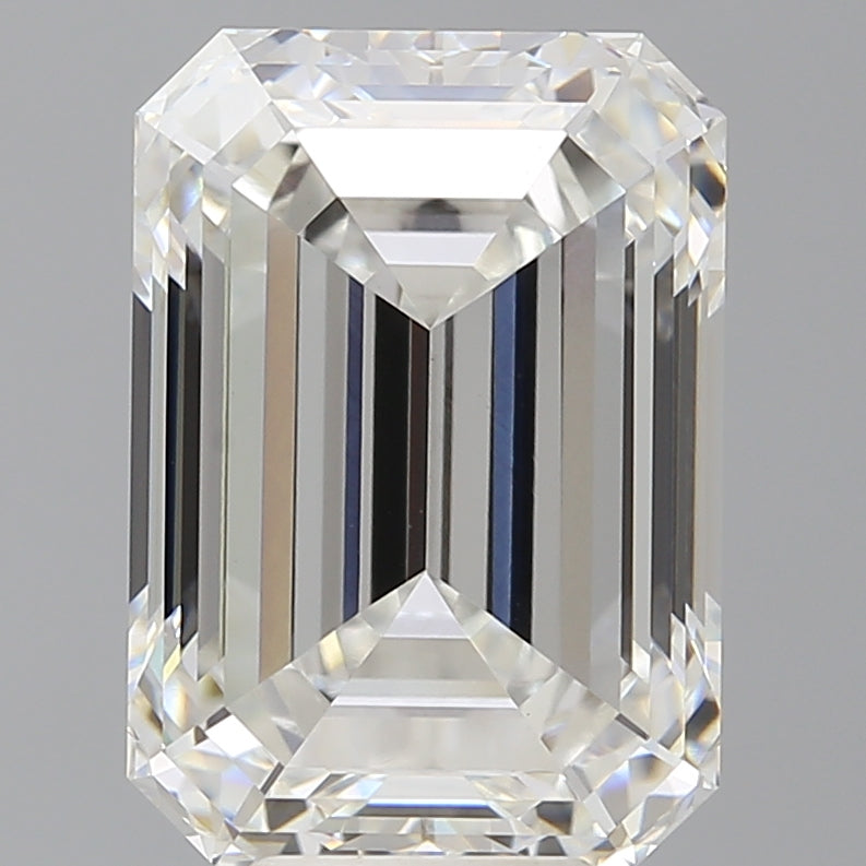 8.08 Carat Emerald Shaped, Ideal Cut, F Color, VVS2 Clarity, IGI Certified Lab Grown Diamond