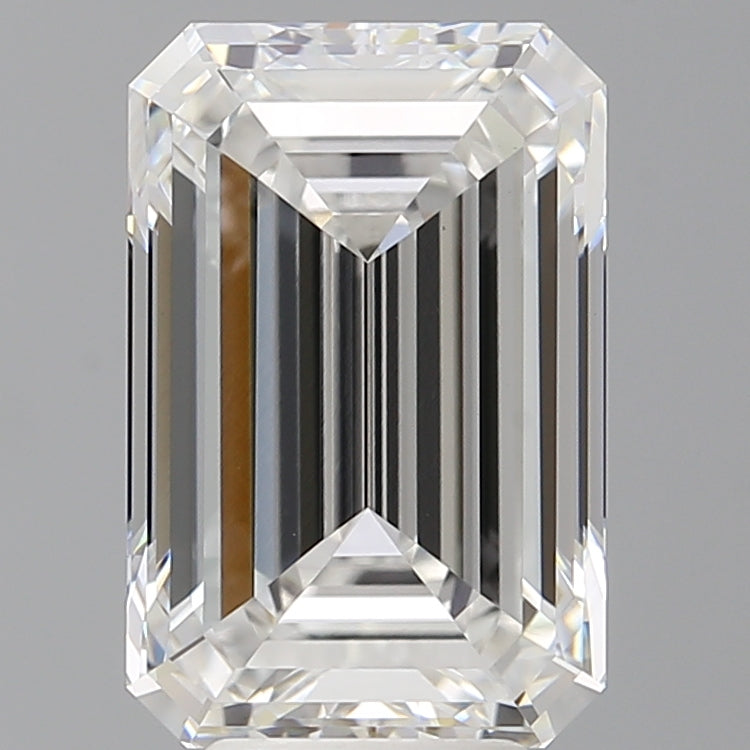 6.06 Carat Emerald Shaped, Ideal Cut, E Color, VVS2 Clarity, IGI Certified Lab Grown Diamond
