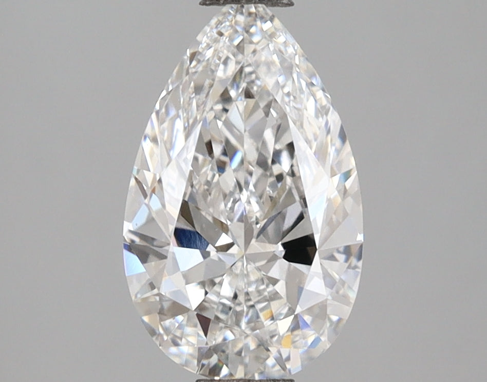 1.61 Carat Pear Shaped, Ideal Cut, D Color, VVS2 Clarity, IGI Certified Lab Grown Diamond