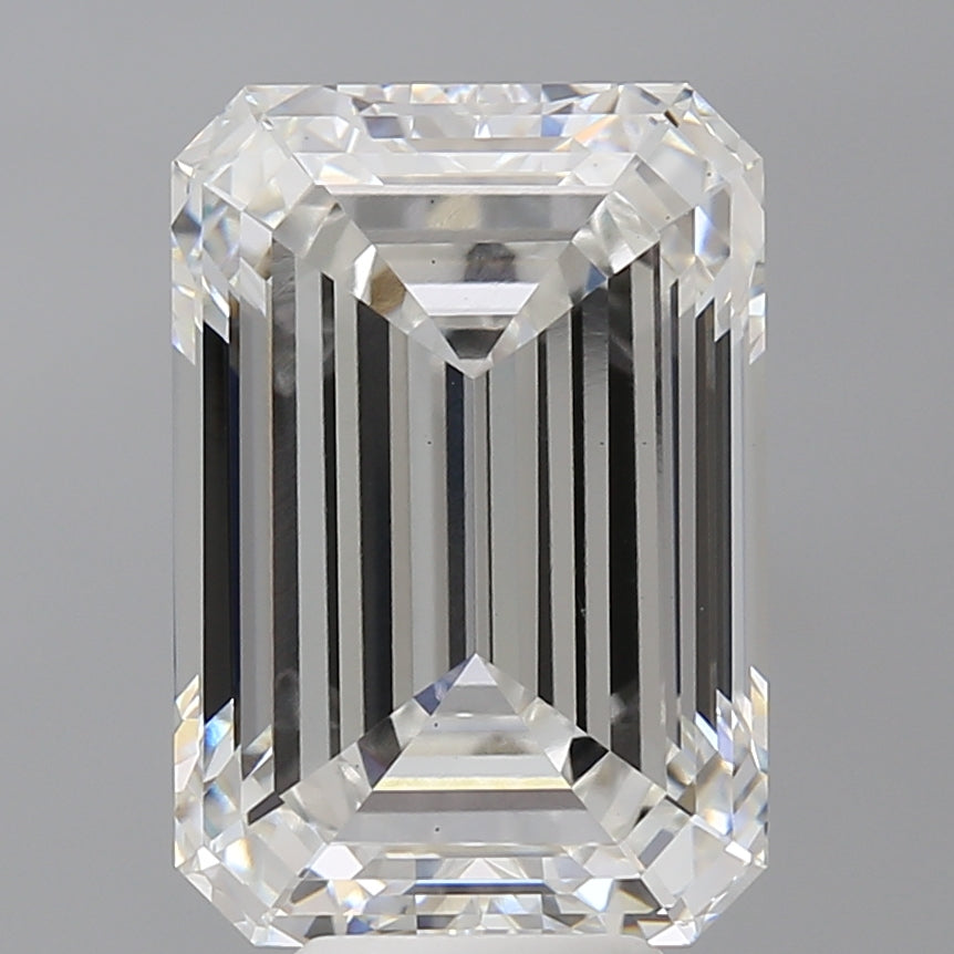 8.07 Carat Emerald Shaped, Ideal Cut, F Color, VVS2 Clarity, IGI Certified Lab Grown Diamond