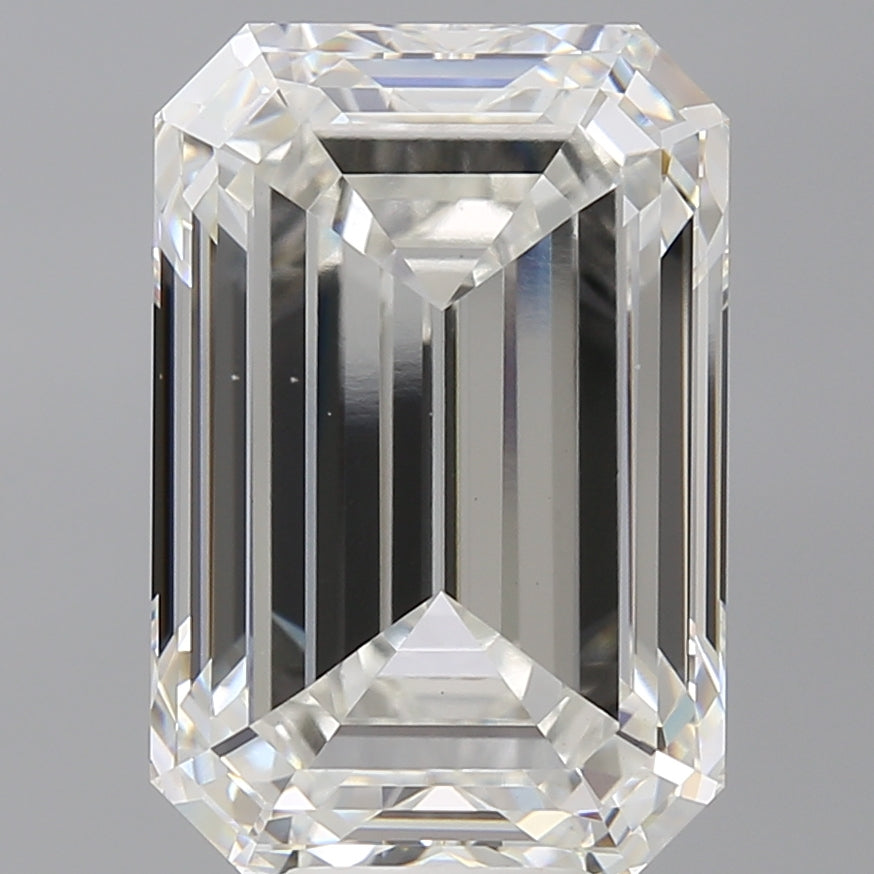 10.56 Carat Emerald Shaped, Ideal Cut, F Color, VVS2 Clarity, IGI Certified Lab Grown Diamond