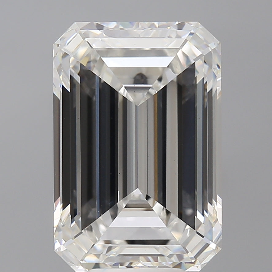 8.59 Carat Emerald Shaped, Ideal Cut, F Color, VS1 Clarity, IGI Certified Lab Grown Diamond